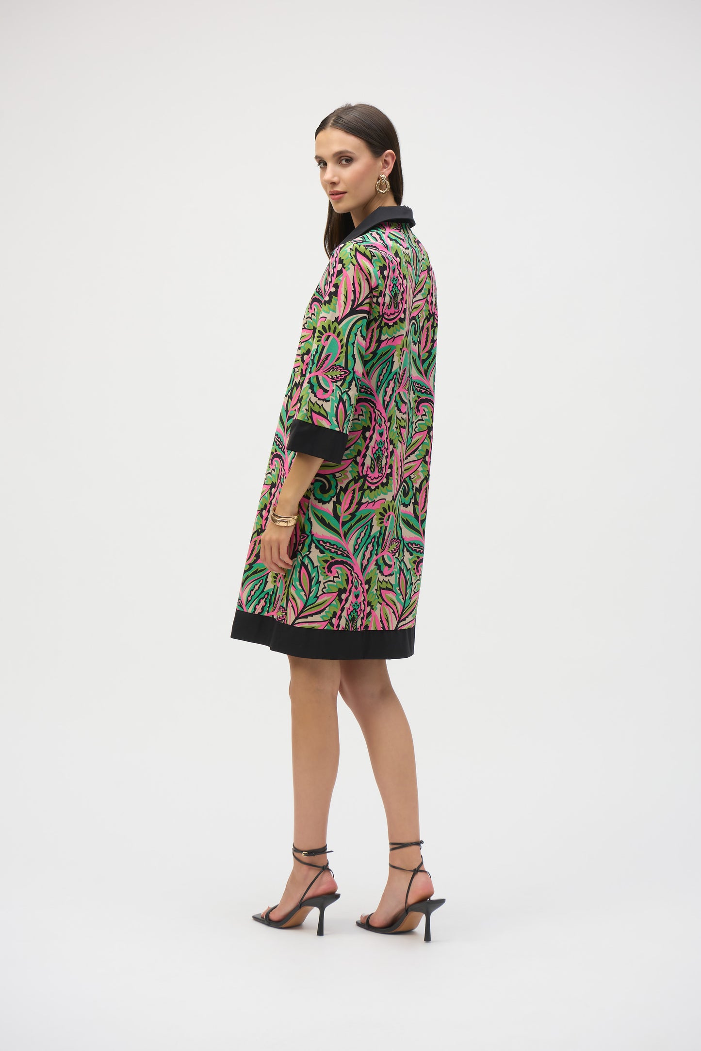 Joseph Ribkoff #252078-178 Poplin Paisley Print A-Line Dress