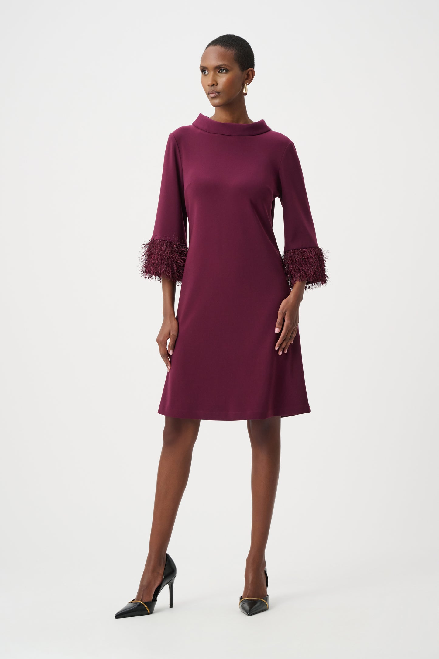 Joseph Ribkoff #253054F26 Elderberry Silky Knit & Novelty A-Line Dress