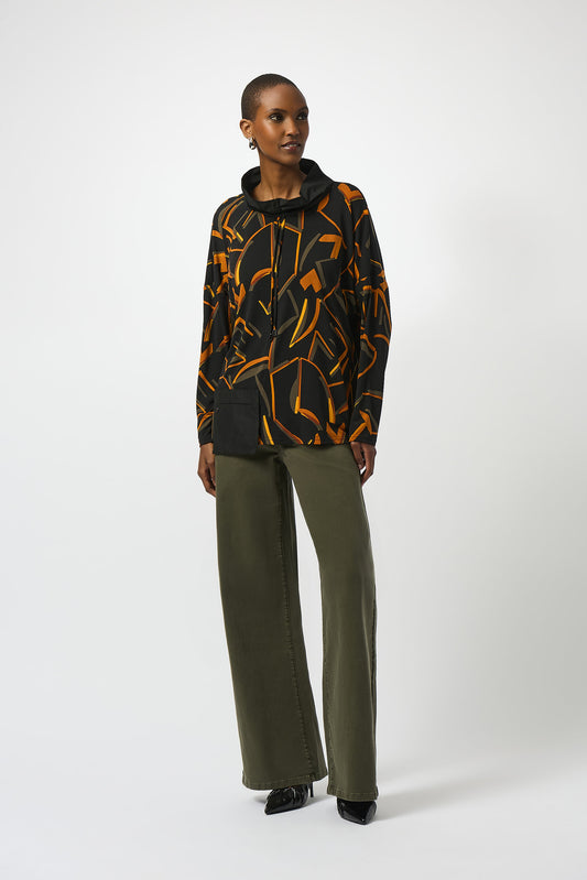 Joseph Ribkoff #253231-178 Silky Knit Abstract Print Boxy Top