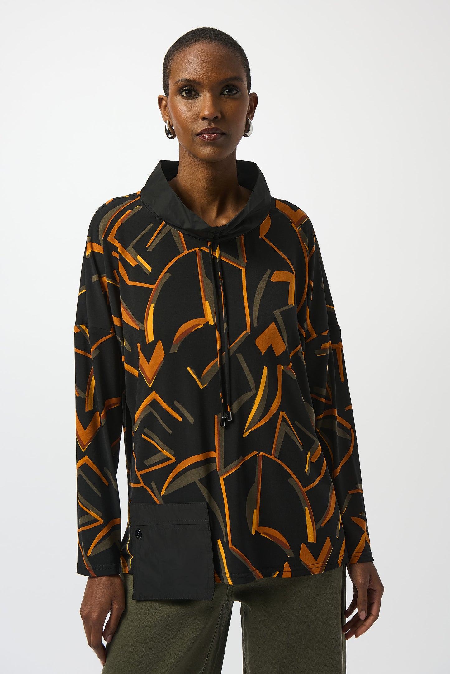 Joseph Ribkoff #253231-178 Silky Knit Abstract Print Boxy Top