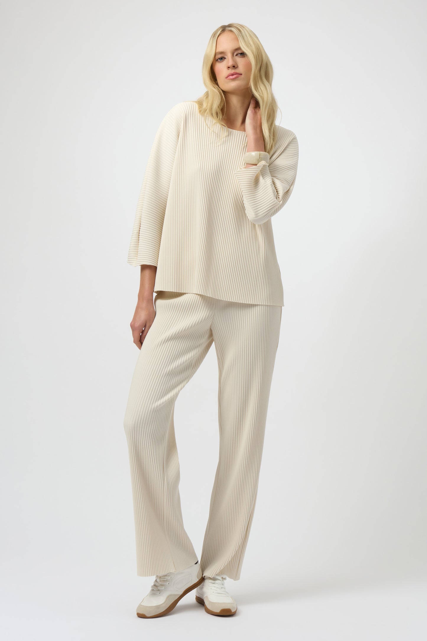 Joseph Ribkoff # 254006 Pleated Scuba Crepe Wide-Leg Pants
