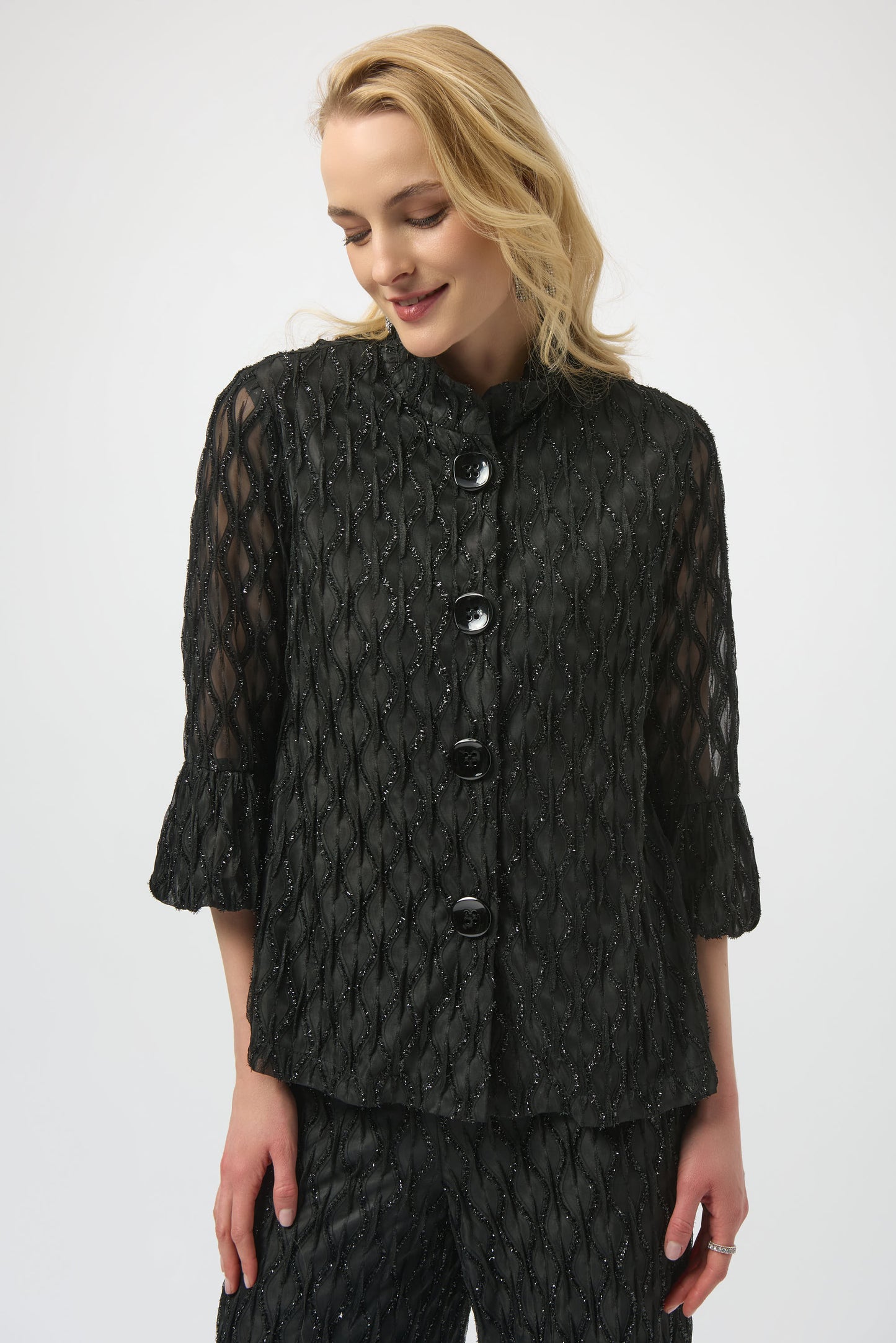 Joseph Ribkoff #254073-278 Lurex Cascade Trapeze Jacket