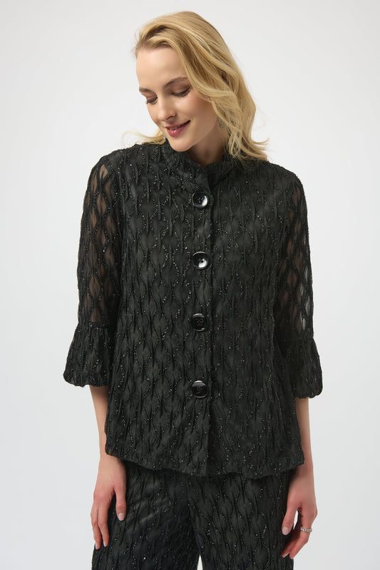Joseph Ribkoff #254073-278 Lurex Cascade Trapeze Jacket