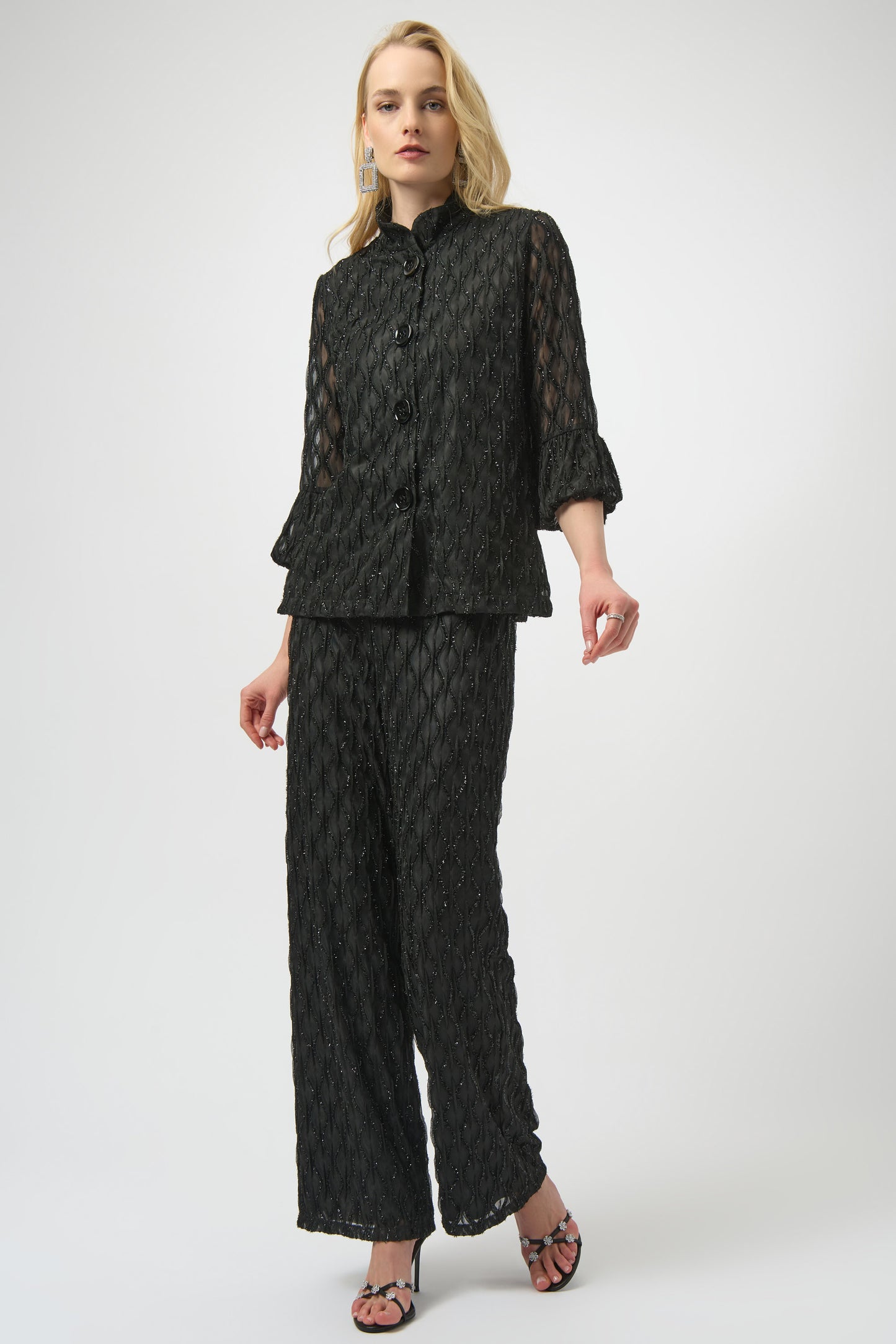 Joseph Ribkoff #254073-278 Lurex Cascade Trapeze Jacket