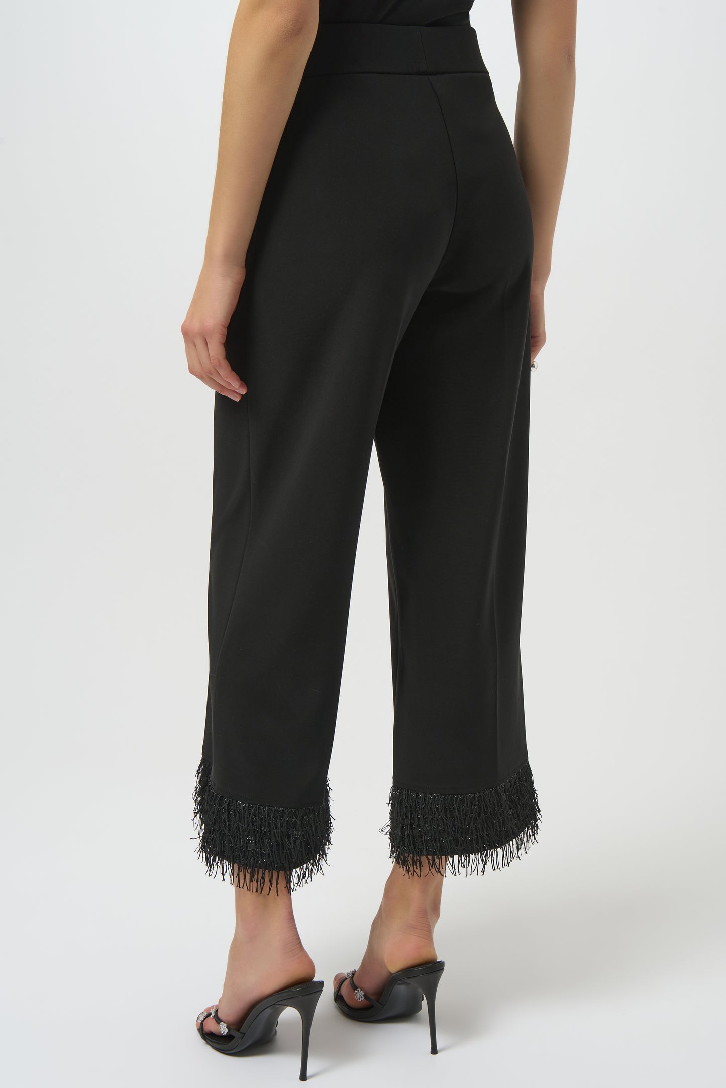 Joseph Ribkoff #254147-11 Silky Knit Culotte with Novelty Fringe Hem