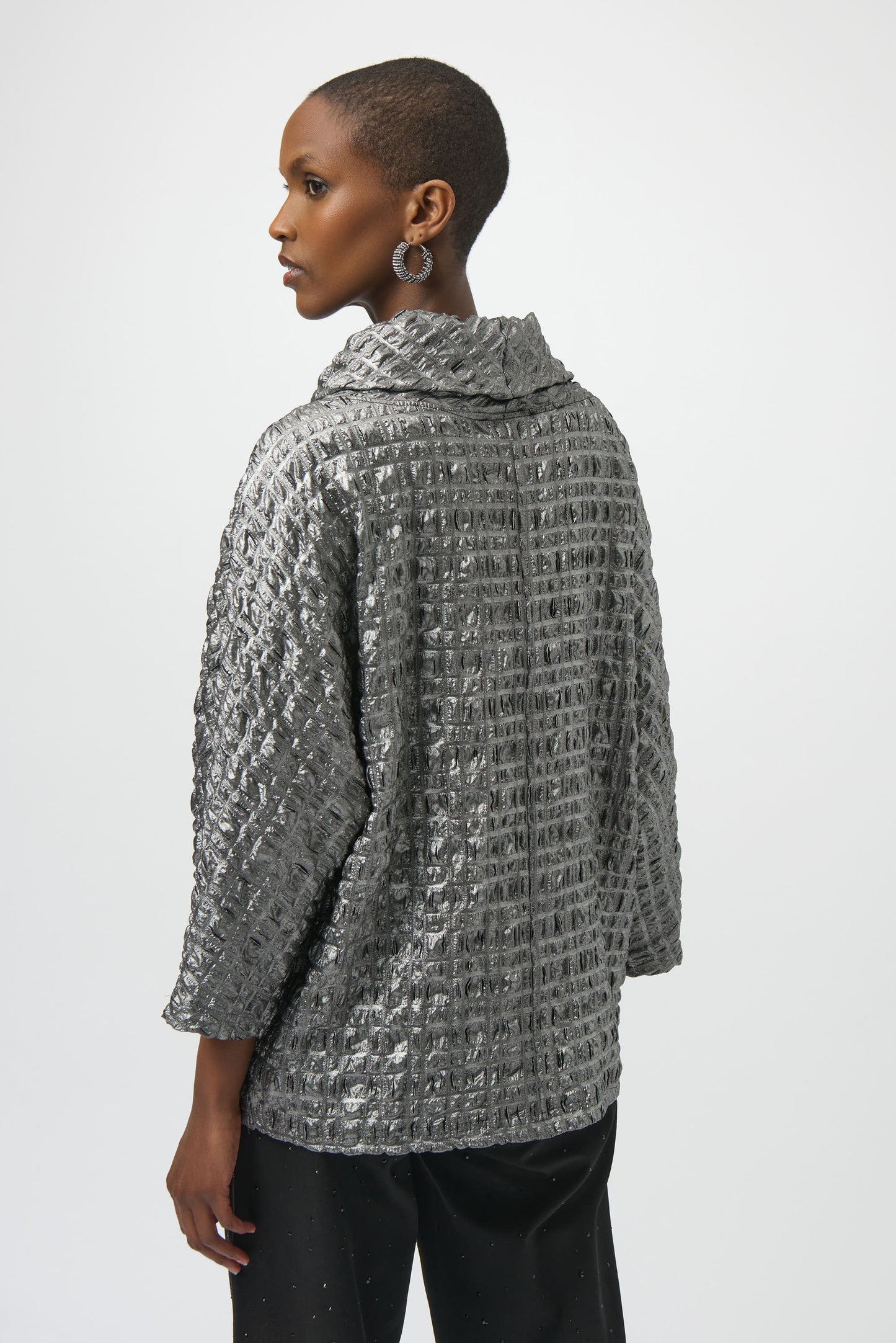 Joseph Ribkoff #254169-170 Foiled Jacquard Boxy Top