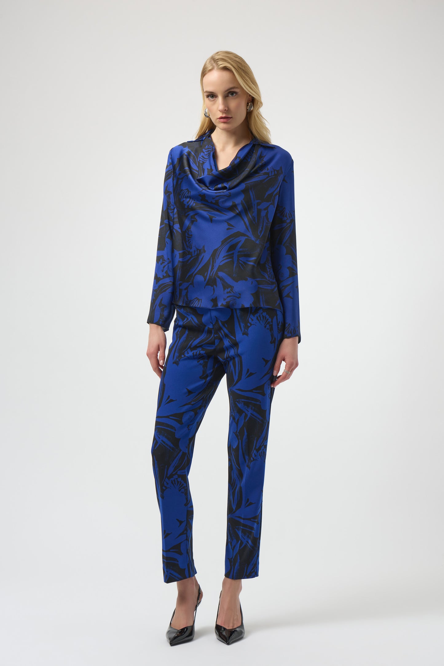 Jospeh Ribkoff #254199-2932 Silky Knit Floral Print Straight Leg Pants