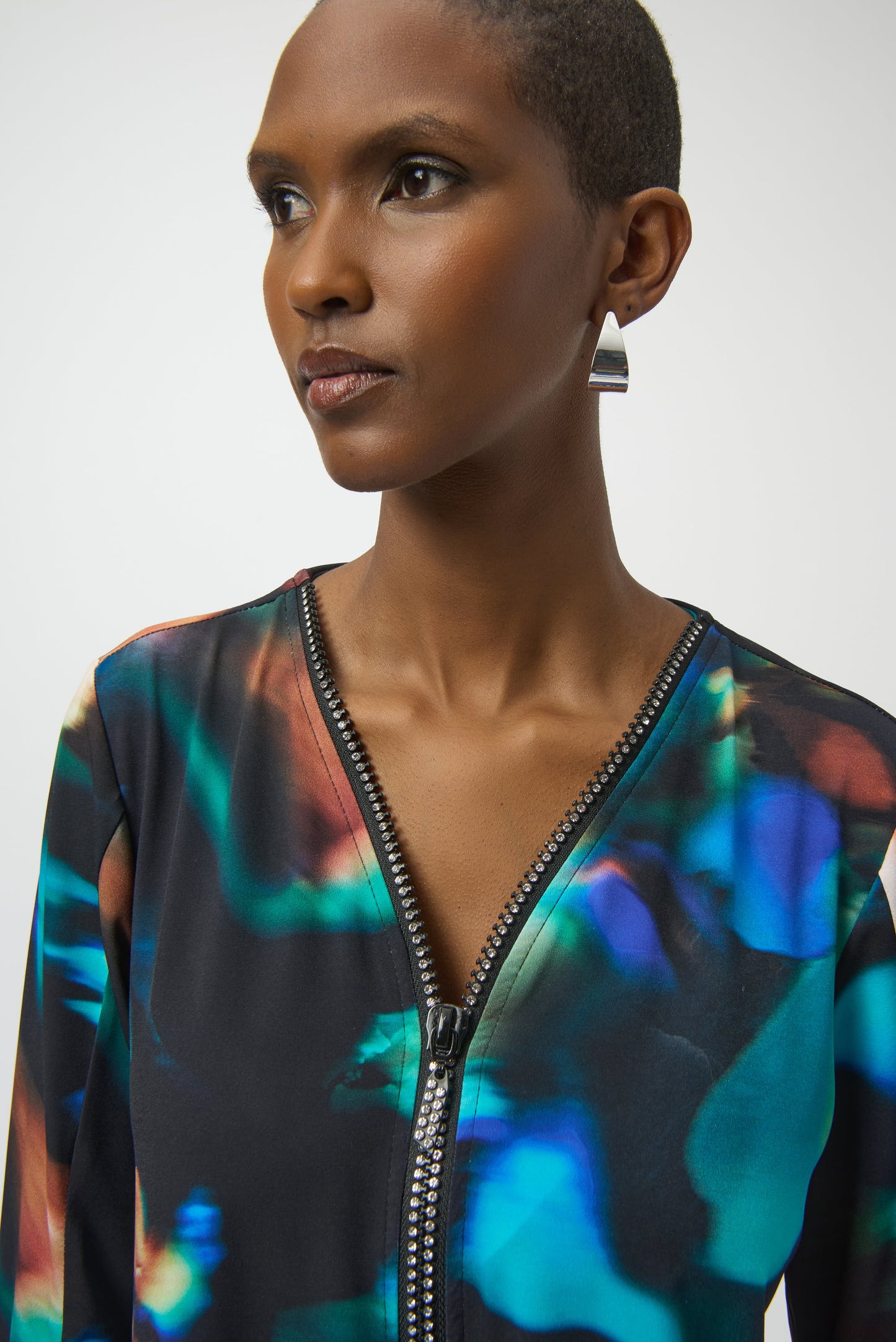 Joseph Ribkoff #254204-178 Silky Knit Abstract Print Fit and Flare Tunic