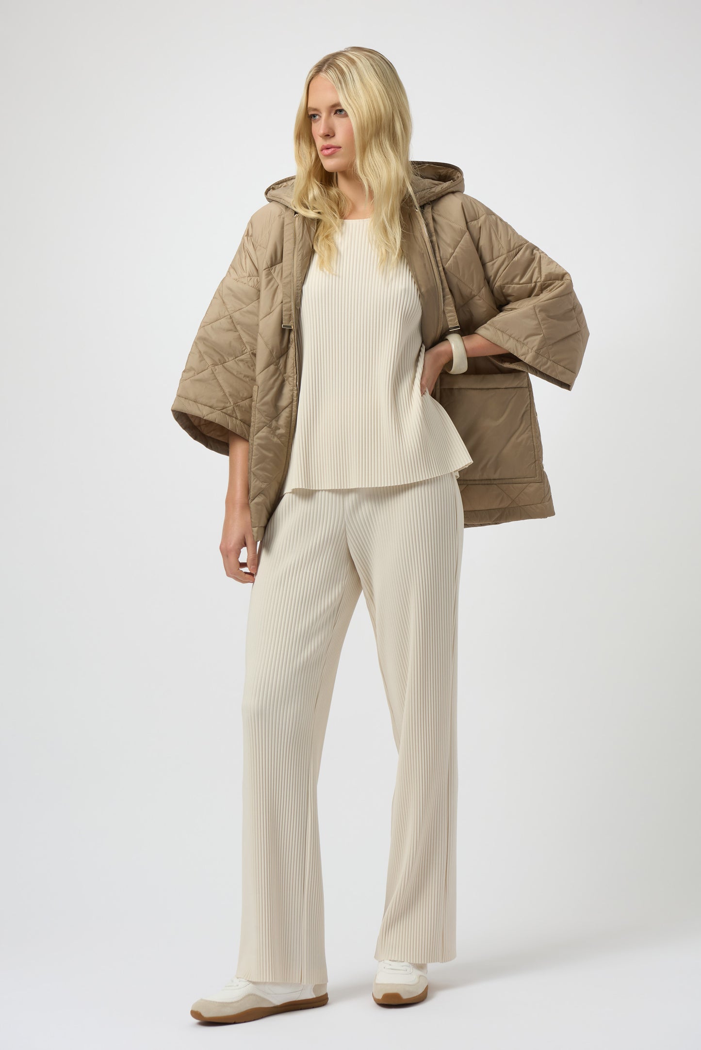 Joseph Ribkoff #254210-4457 Pleated Scuba Crepe Boxy Top