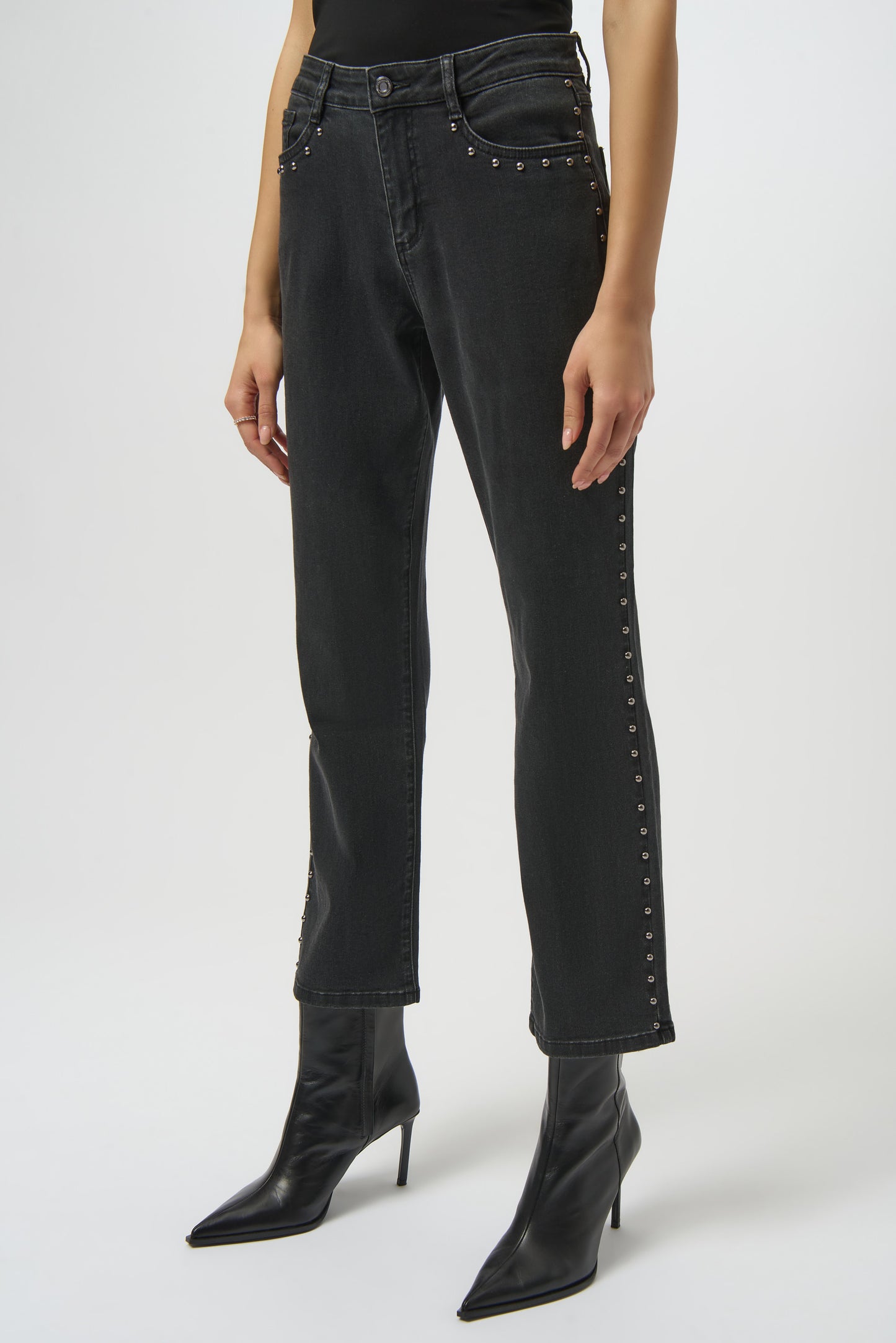 Joseph Ribkoff #254916-2606 Classic Straight Leg Jeans with Studded Seams