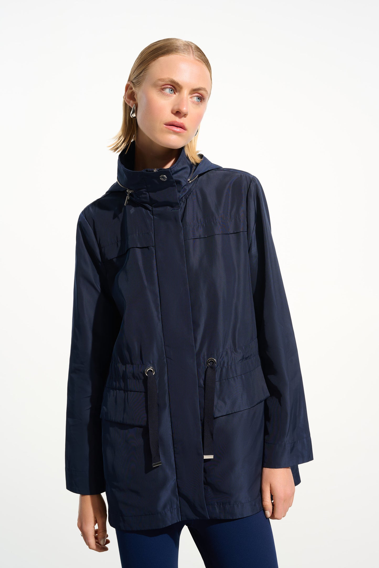 Joseph Ribkoff #261630-4358 Imitation Memory Anorak With Hidden Hood