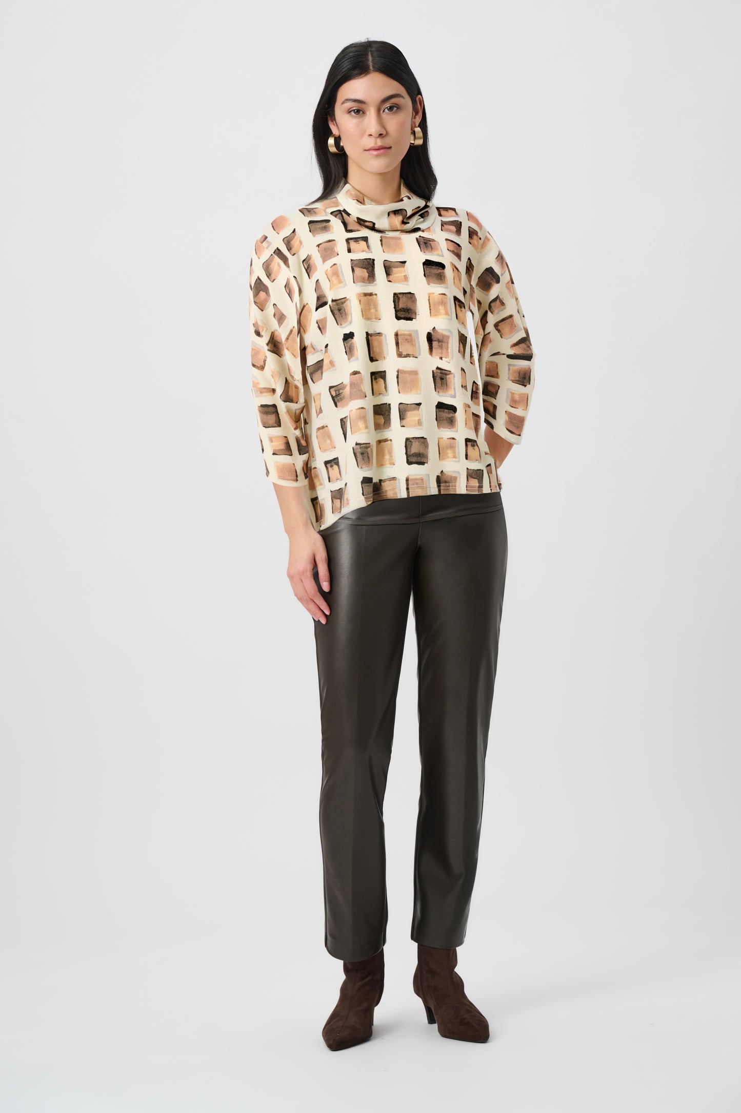 Joseph Ribkoff Lurex Sweater Abstract Print Boxy Tunic #263223