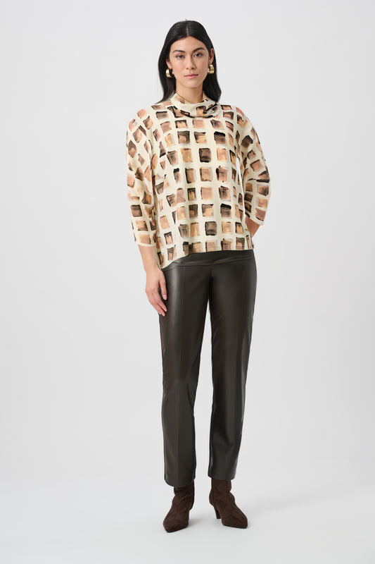 Joseph Ribkoff Lurex Sweater Abstract Print Boxy Tunic #263223