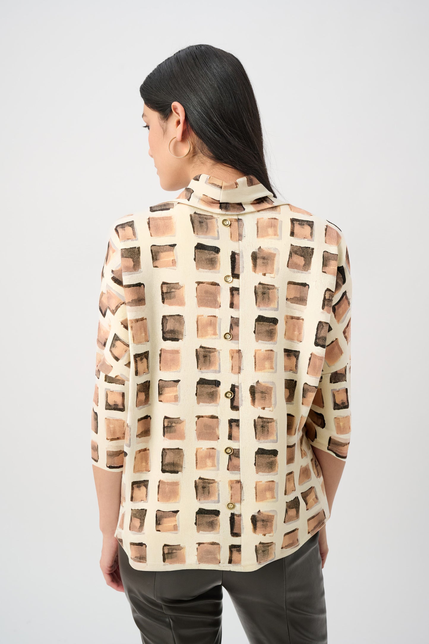 Joseph Ribkoff Lurex Sweater Abstract Print Boxy Tunic #263223