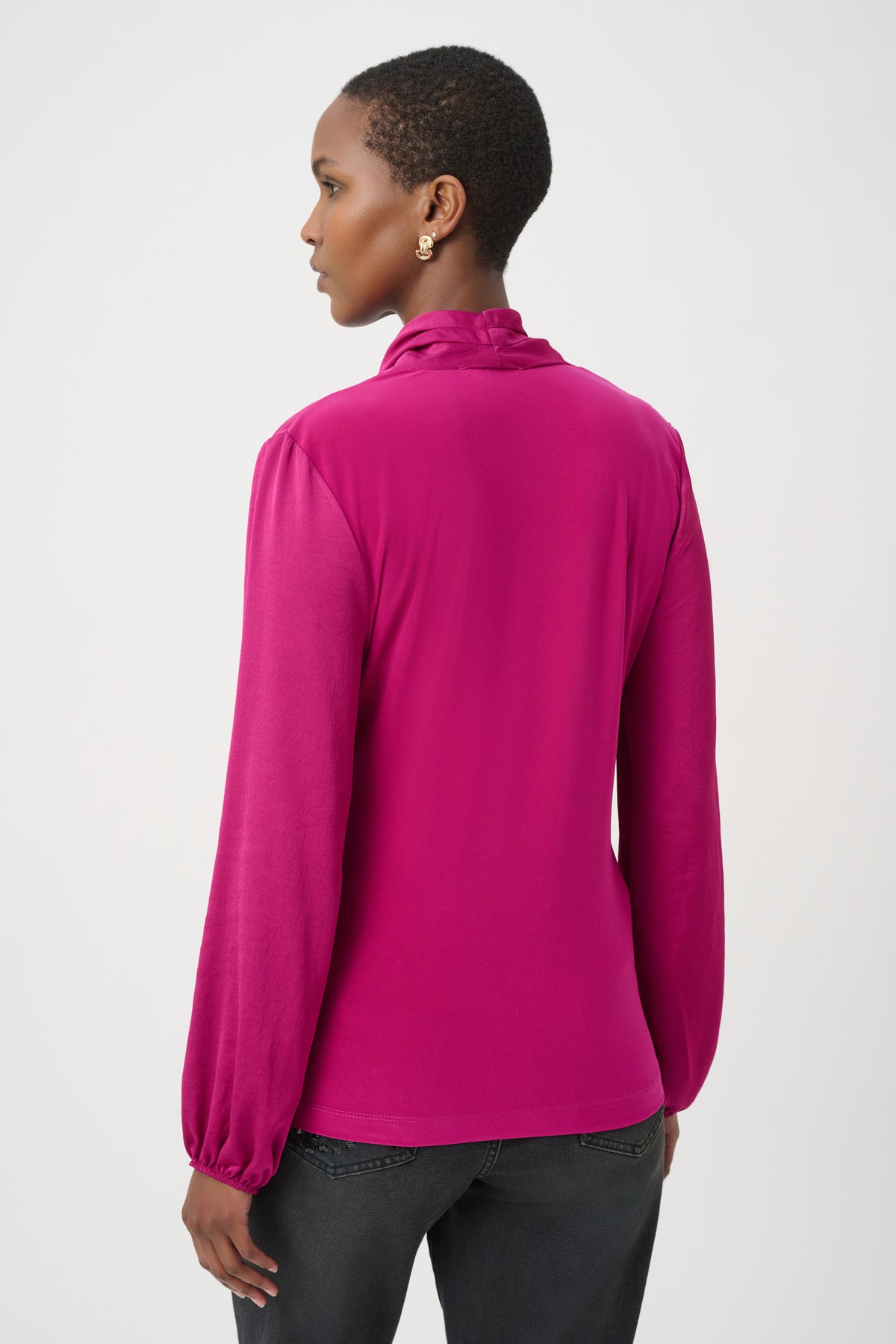 Joseph Ribkoff #264026-4587 Recycled Satin Faux-Wrap Top