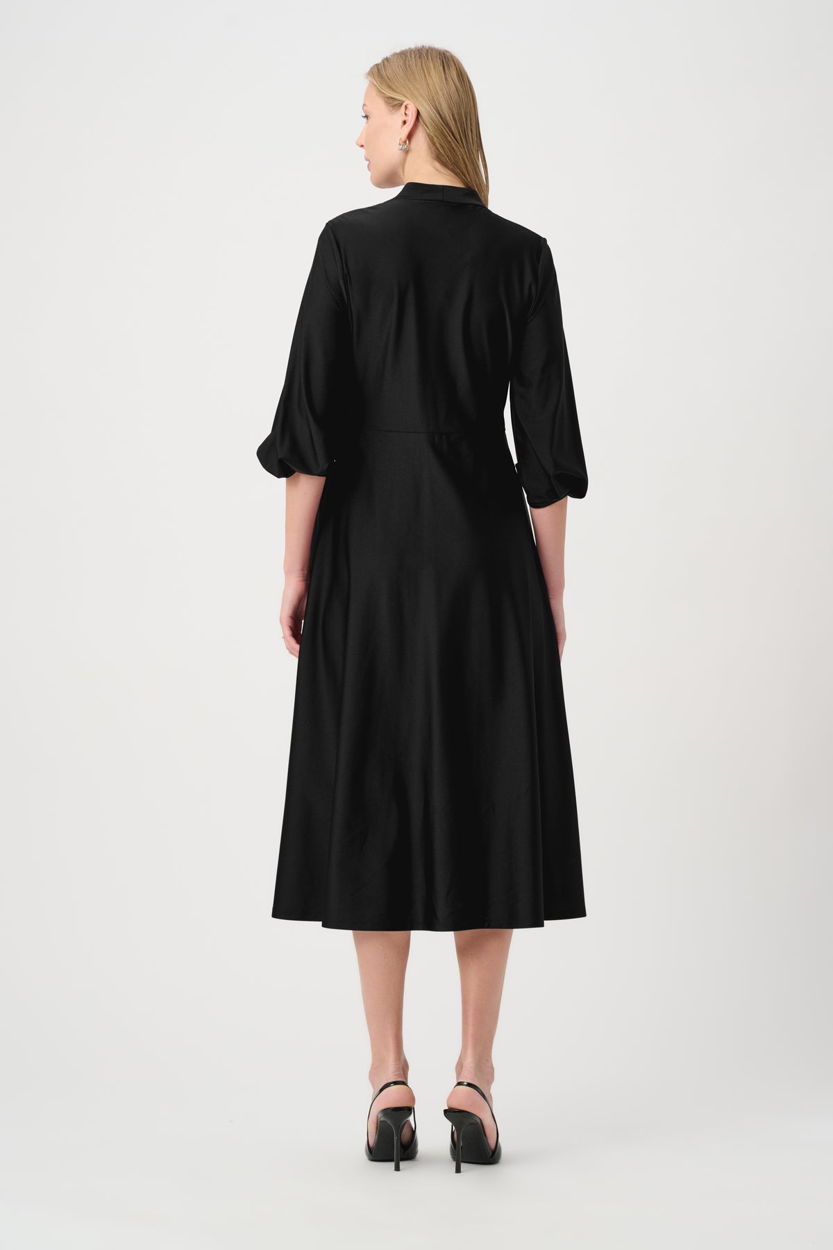 Joseph Ribkoff #264070-11 Knit Satin Flowy Wrap Dress