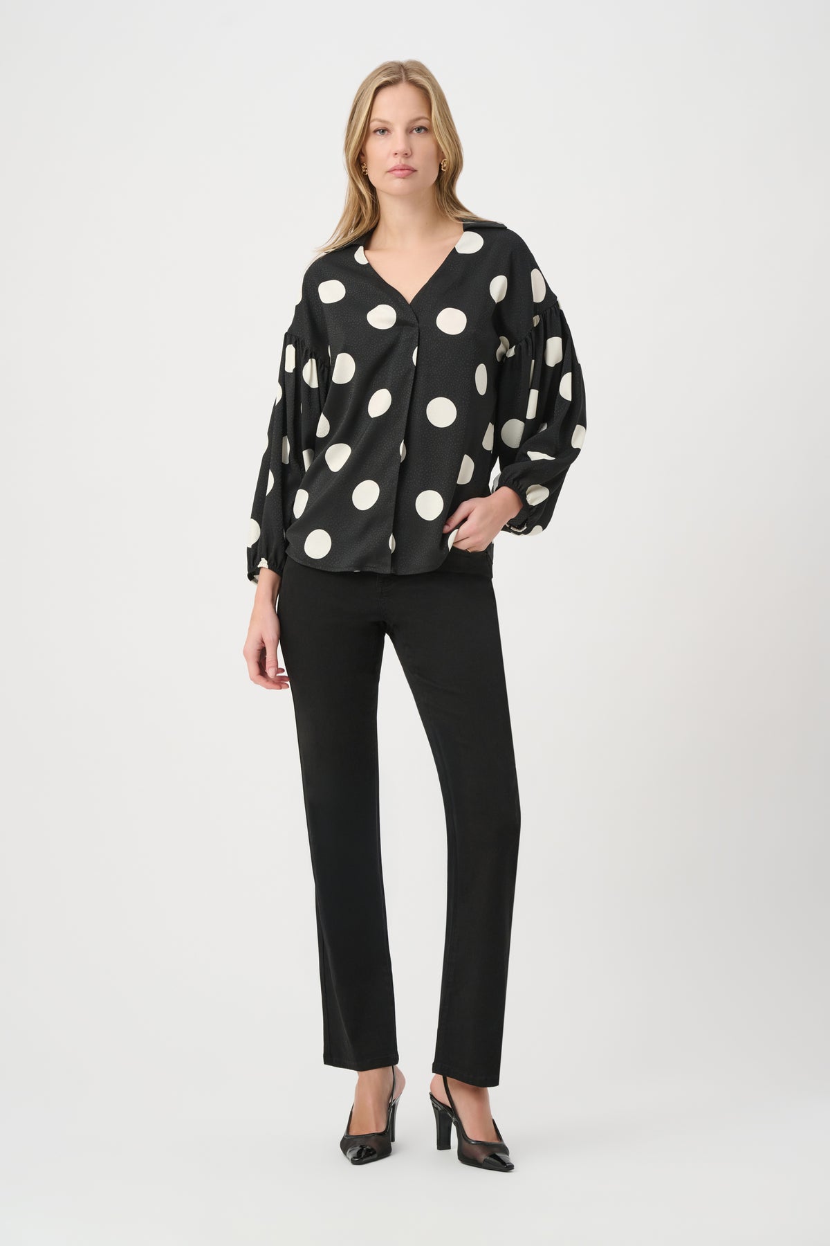 Jospeh Ribkoff #264114-511 Polka Dot Satin Top