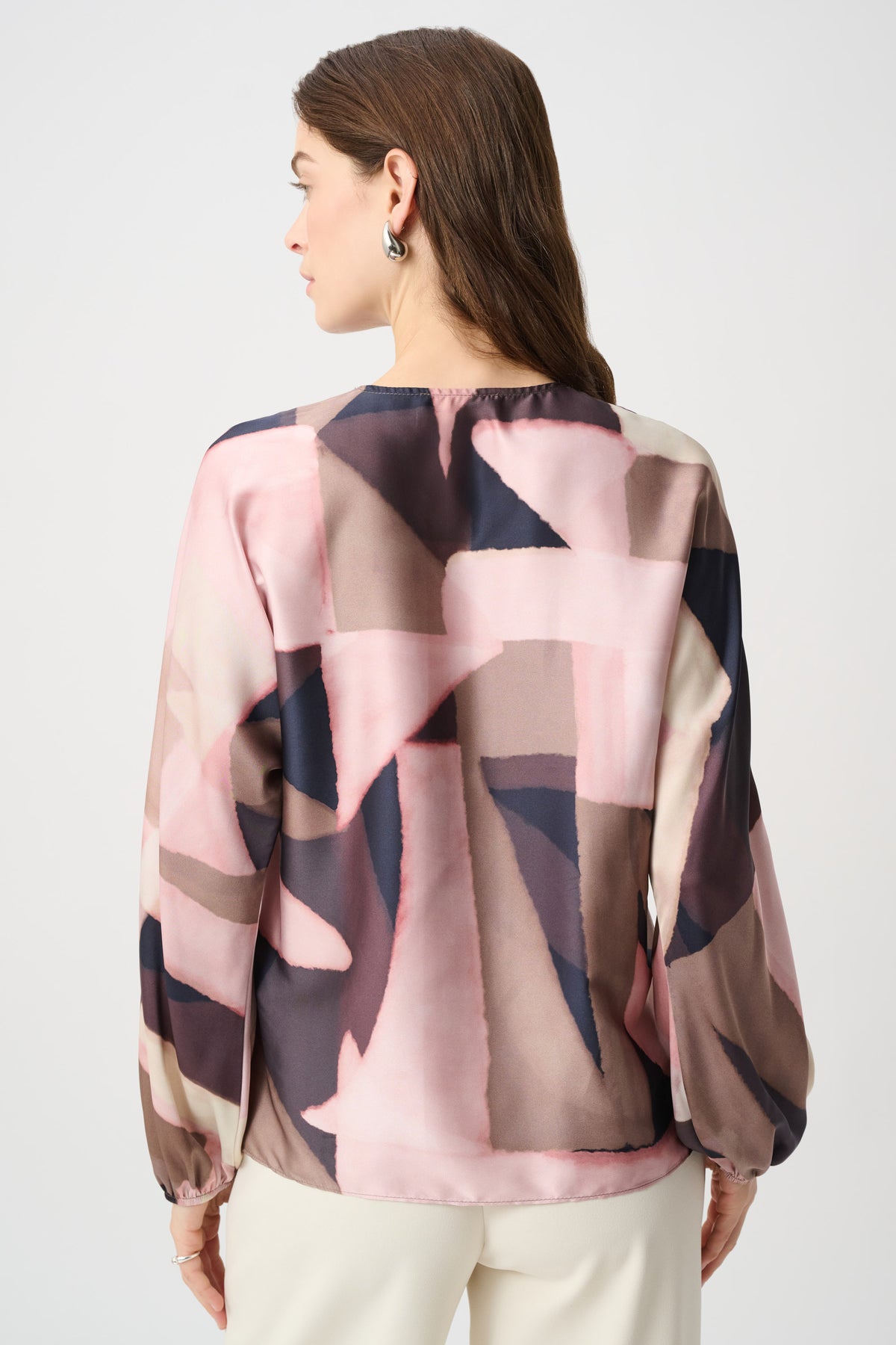 Joseph Ribkof #264917-178 Geometric Print Recycled Satin Top