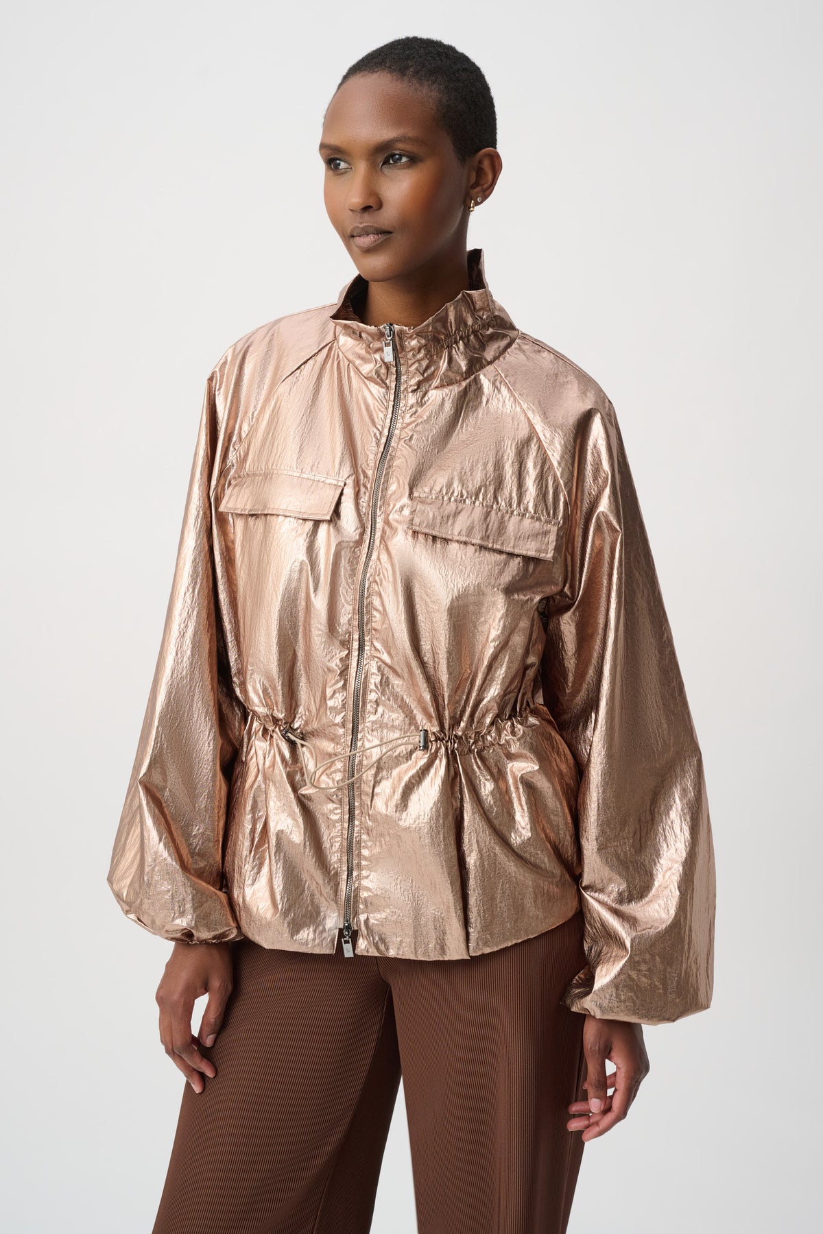 Jospeh Ribkoff #264621-4599 Metallic Nylon Cocoon Jacket