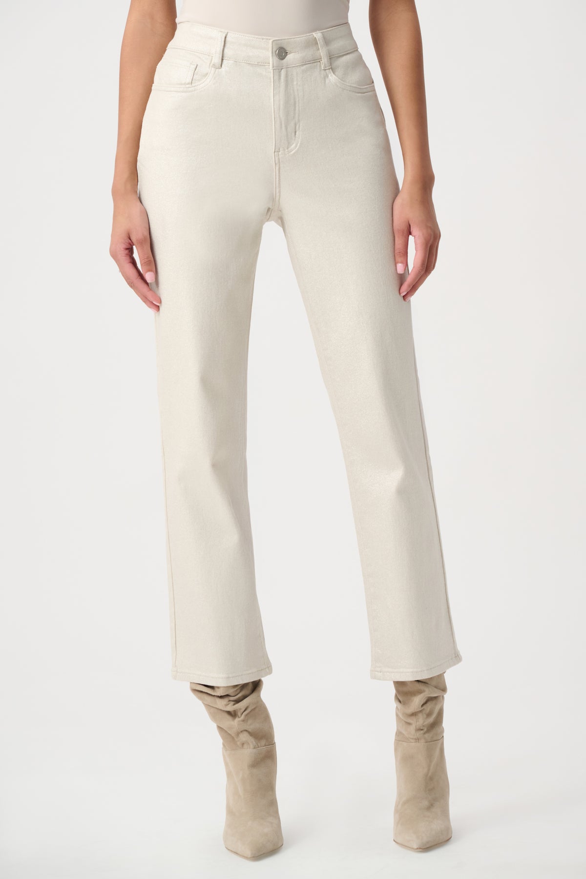 Joseph Ribkoff #264913-3059 Classic Straight Leg Metallic Jeans