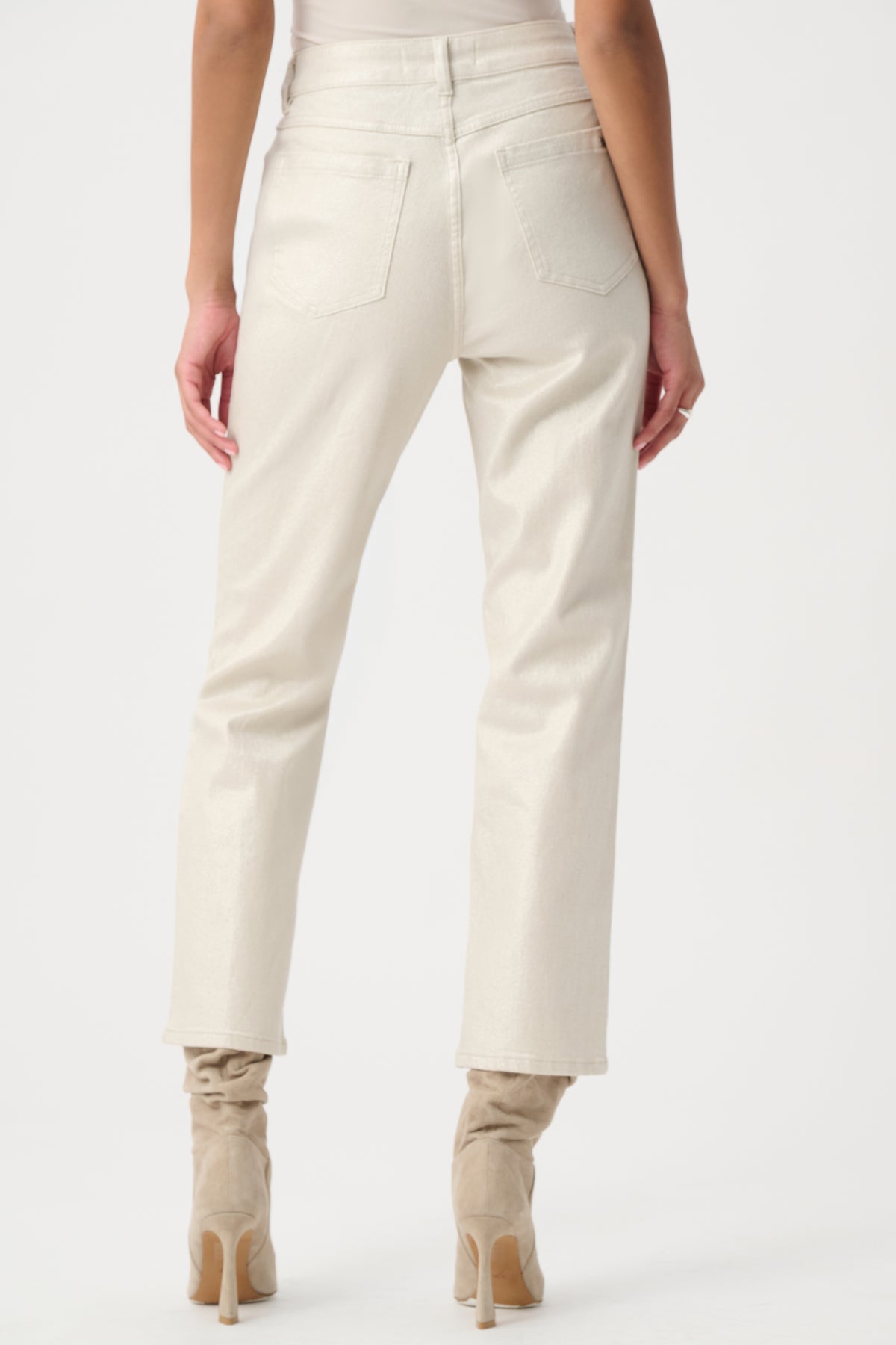 Joseph Ribkoff #264913-3059 Classic Straight Leg Metallic Jeans