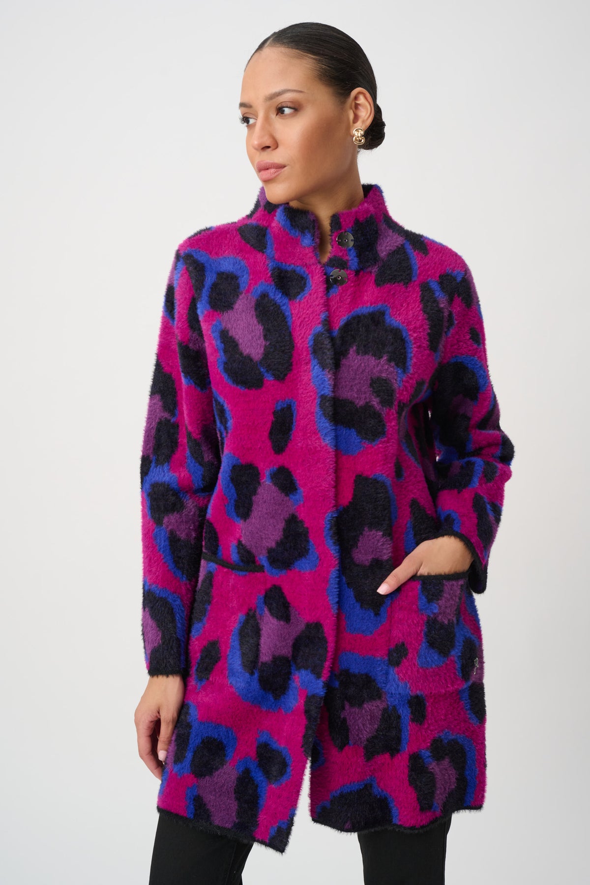 Joseph Ribkoff #264922-178 Animal Print Sweater Coat