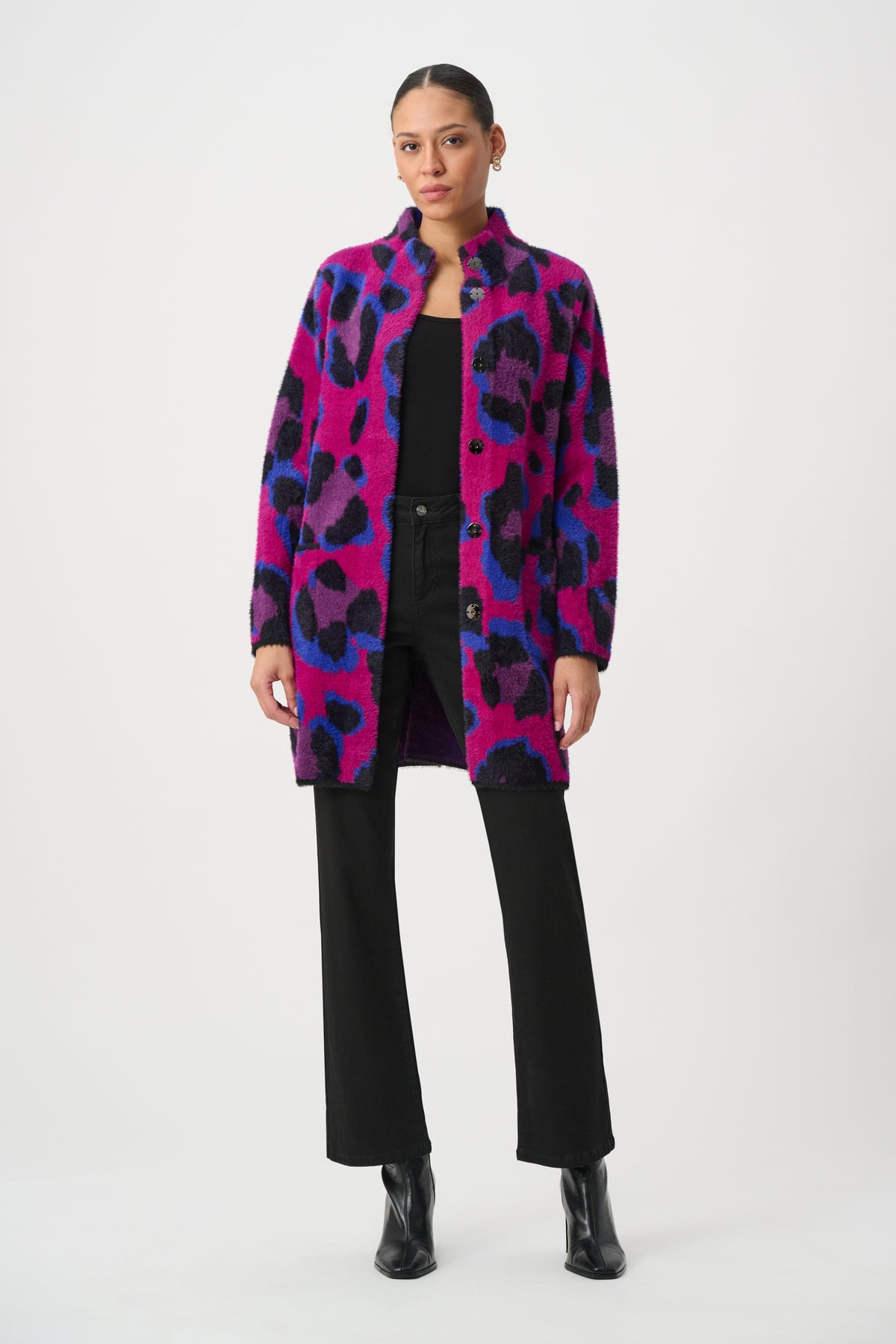 Joseph Ribkoff #264922-178 Animal Print Sweater Coat