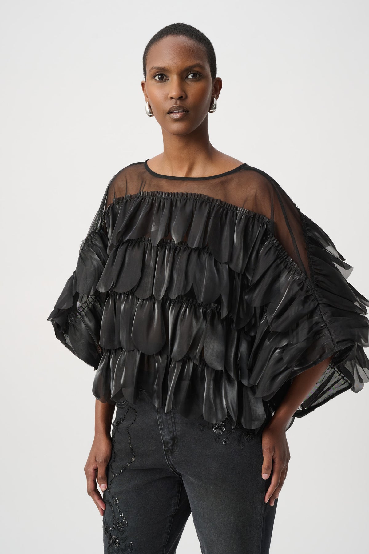 Joseph Ribkoff #264941-11 Crystal Organza Novelty Top