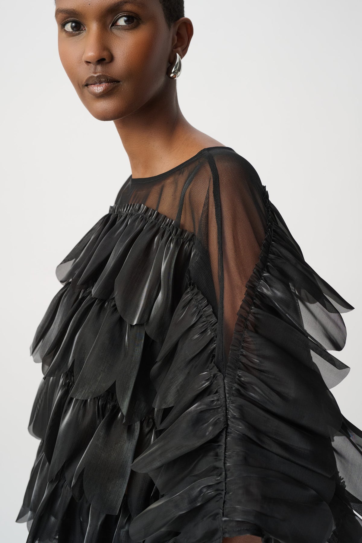 Joseph Ribkoff #264941-11 Crystal Organza Novelty Top