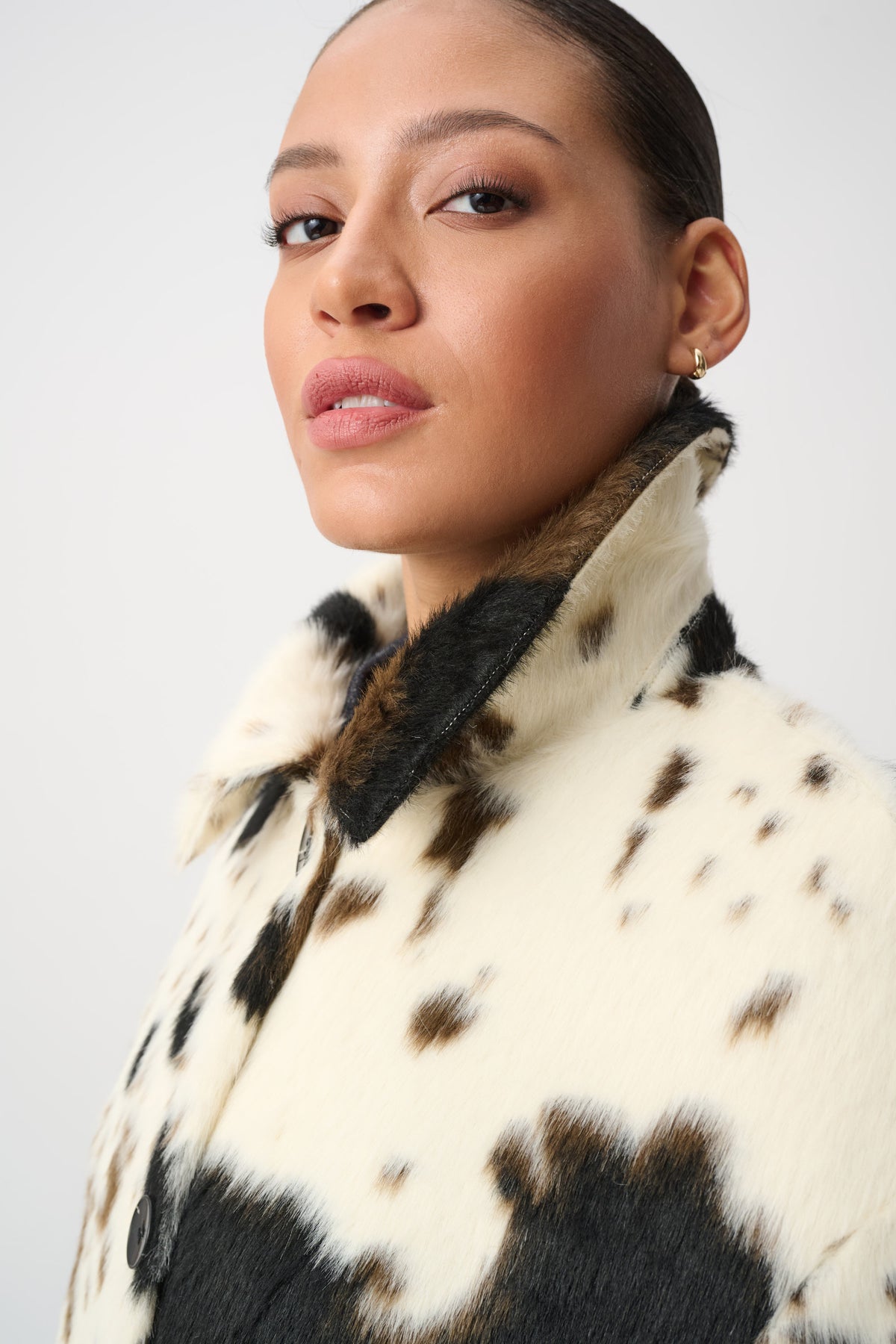 Joseph Ribkoff #264944-4593 Faux Fur Cow Print Coat