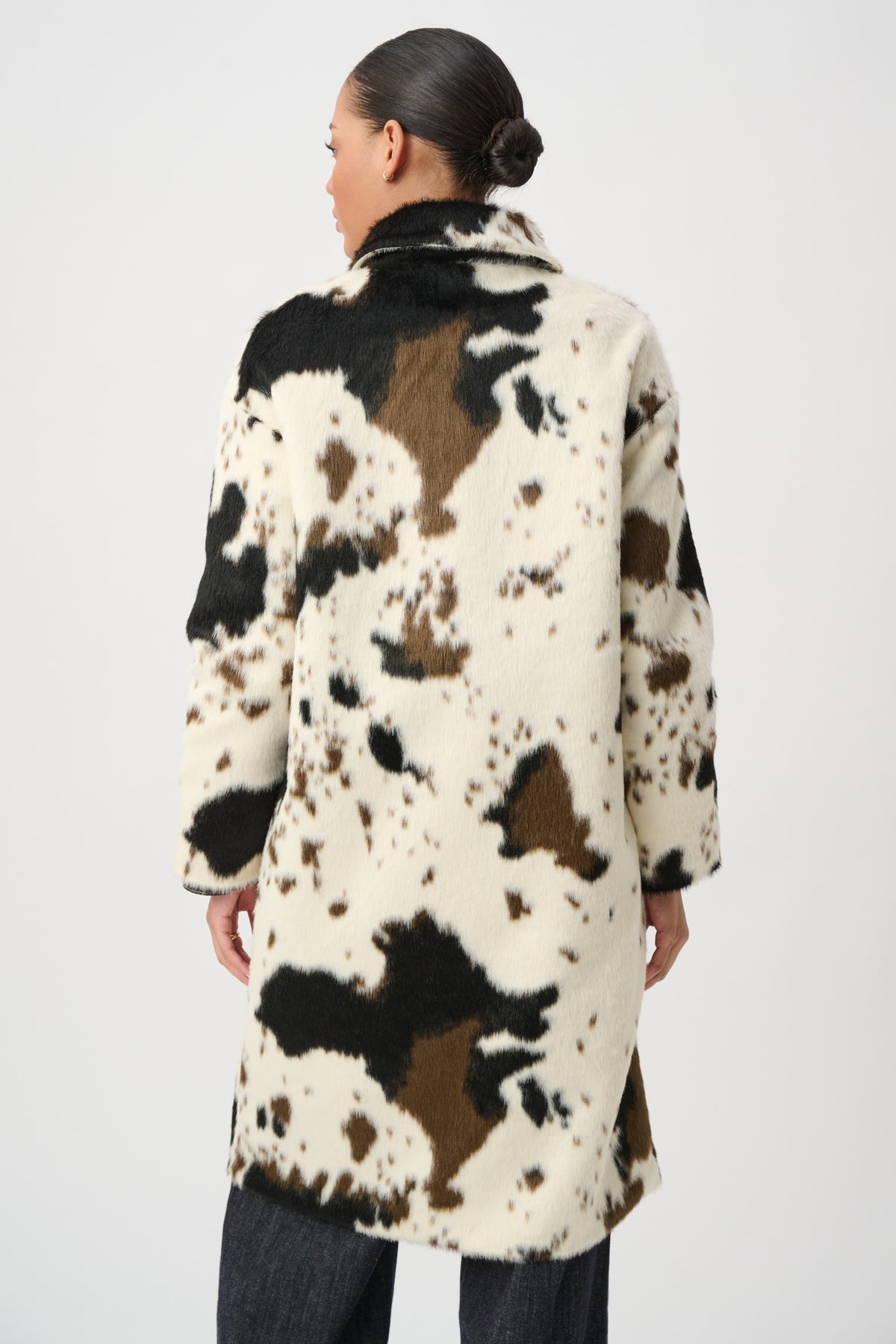 Joseph Ribkoff #264944-4593 Faux Fur Cow Print Coat