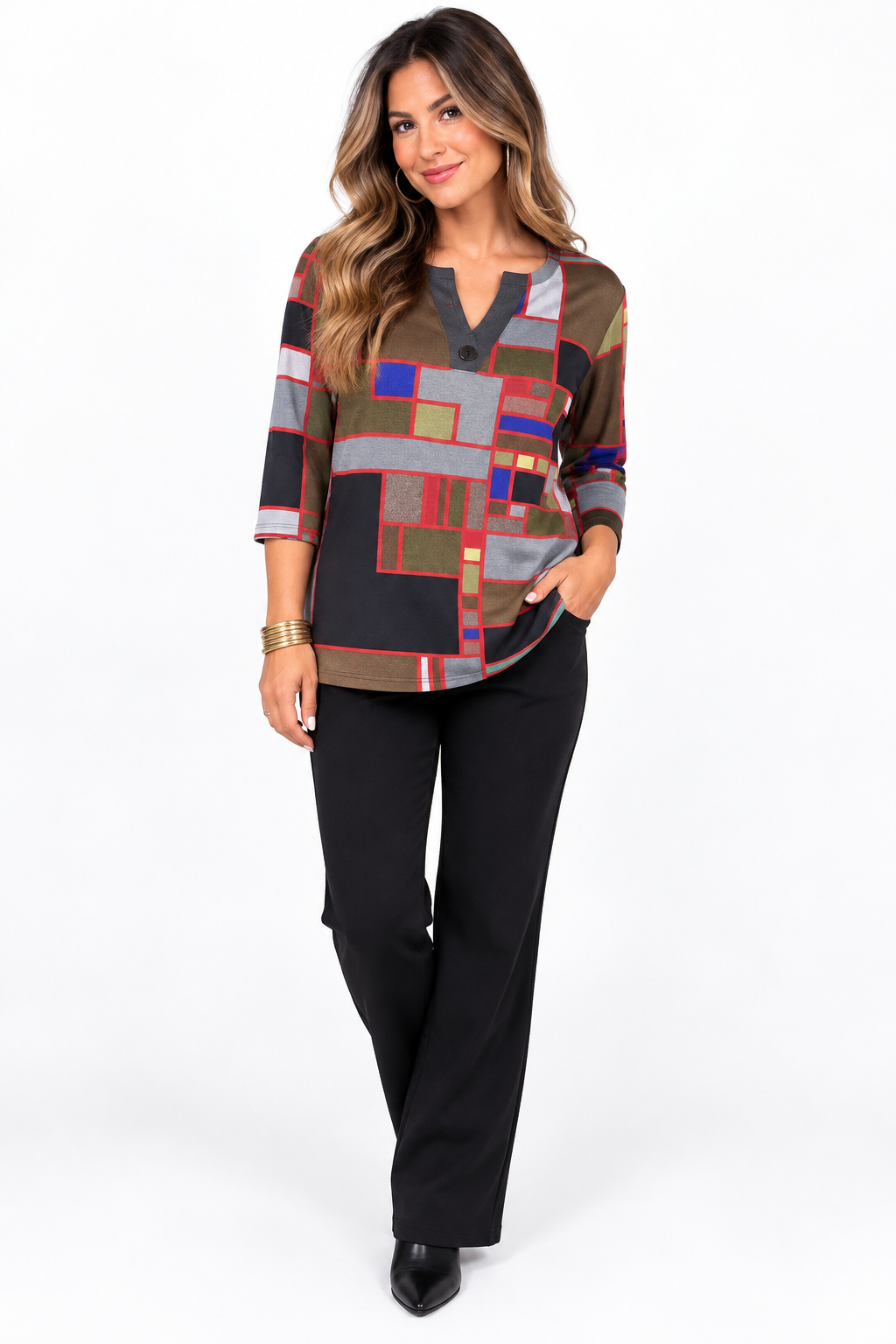 #26W201C Camryn V-Neck Top