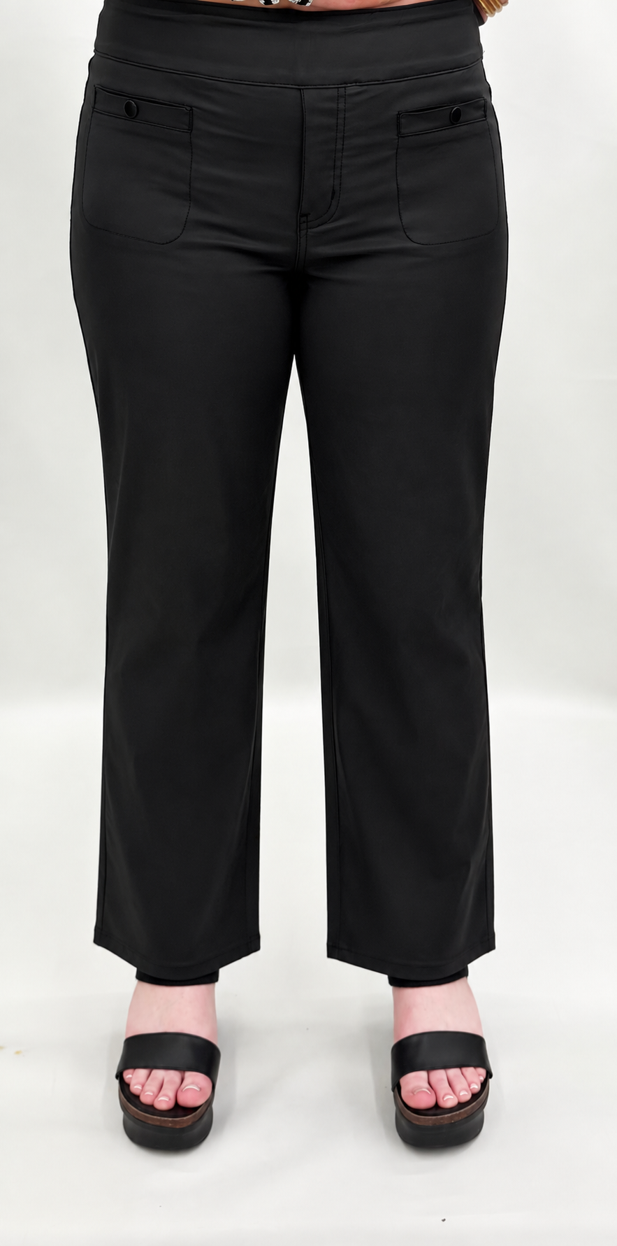 Ethyl #P9BLKSG Wide Leg Ankle  Pant