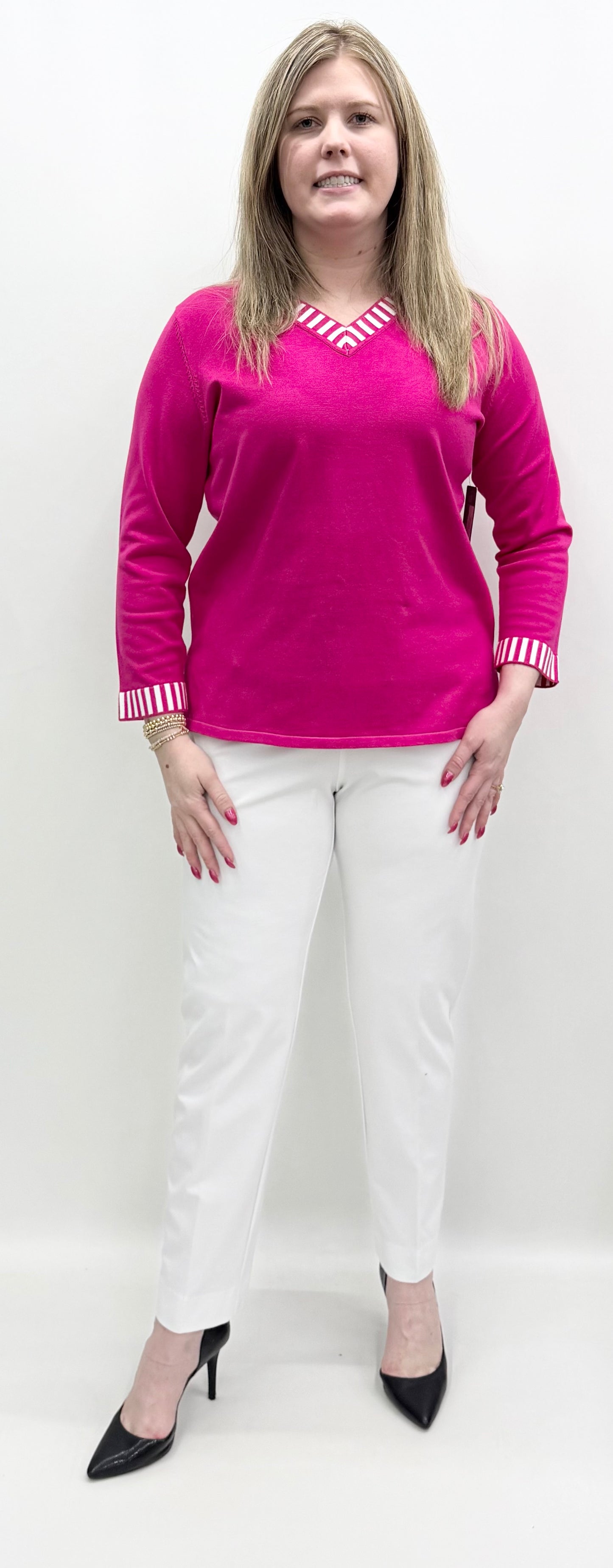 Multiples #M16113KM Candy Pink Knit Top