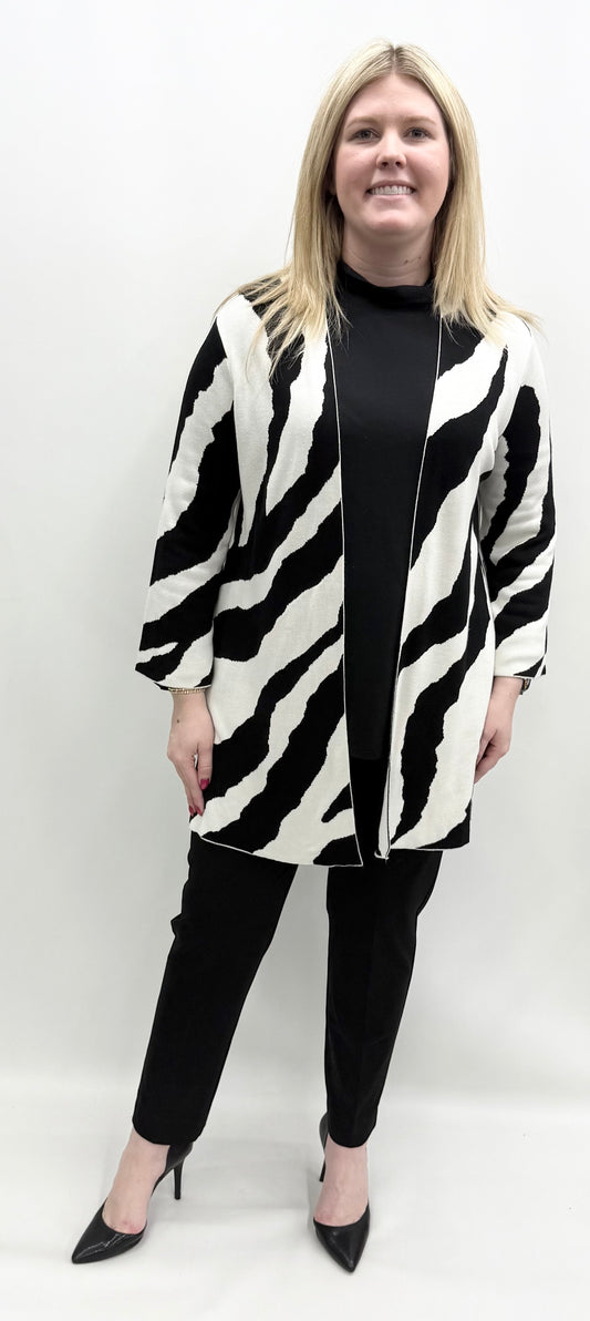Multiples #M45207KM Winter White/ Black Shawl