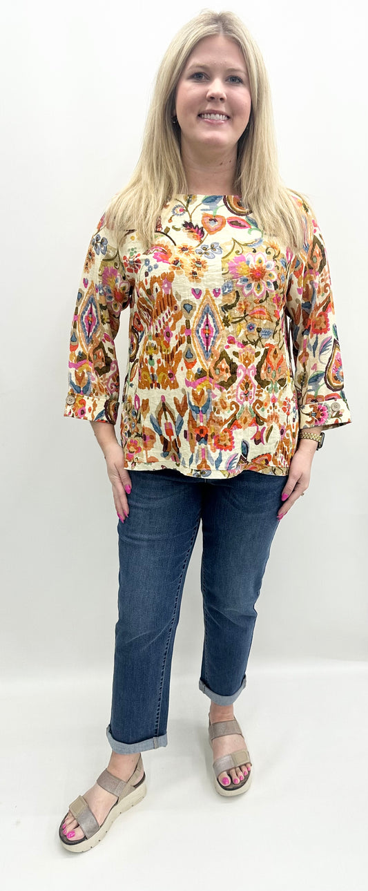 Tru-Luxe #T35218BM Multi Blouse