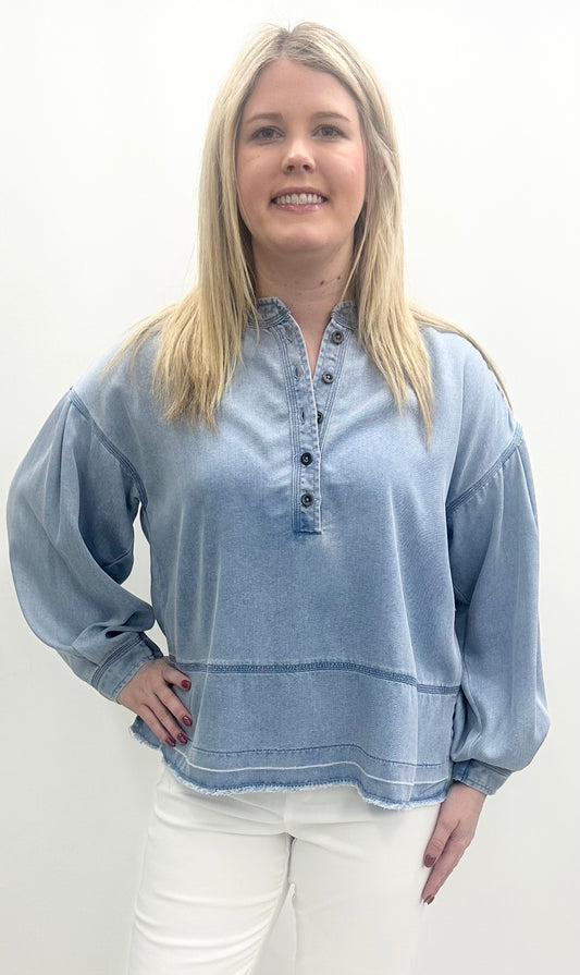 T15212BM Denim Popover