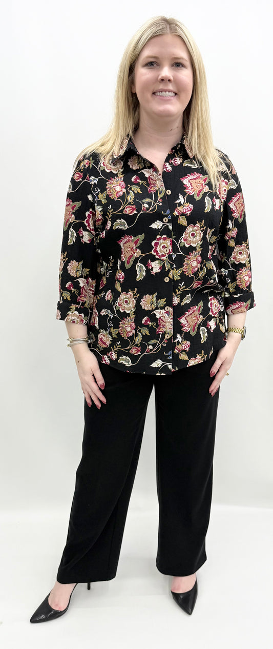 A'la Carte #L35319BM Multi Button Up Shirt
