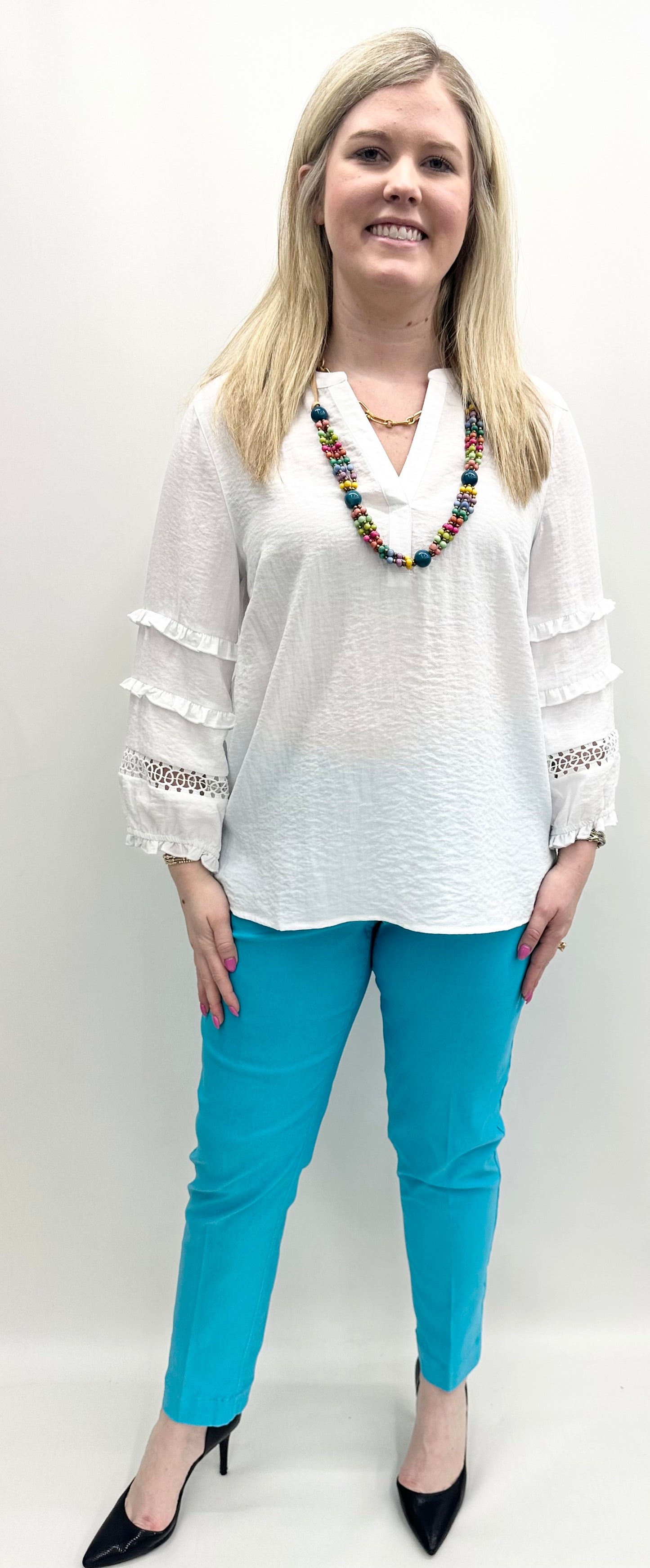 Multiples #M25208TM Crinkle Woven Top