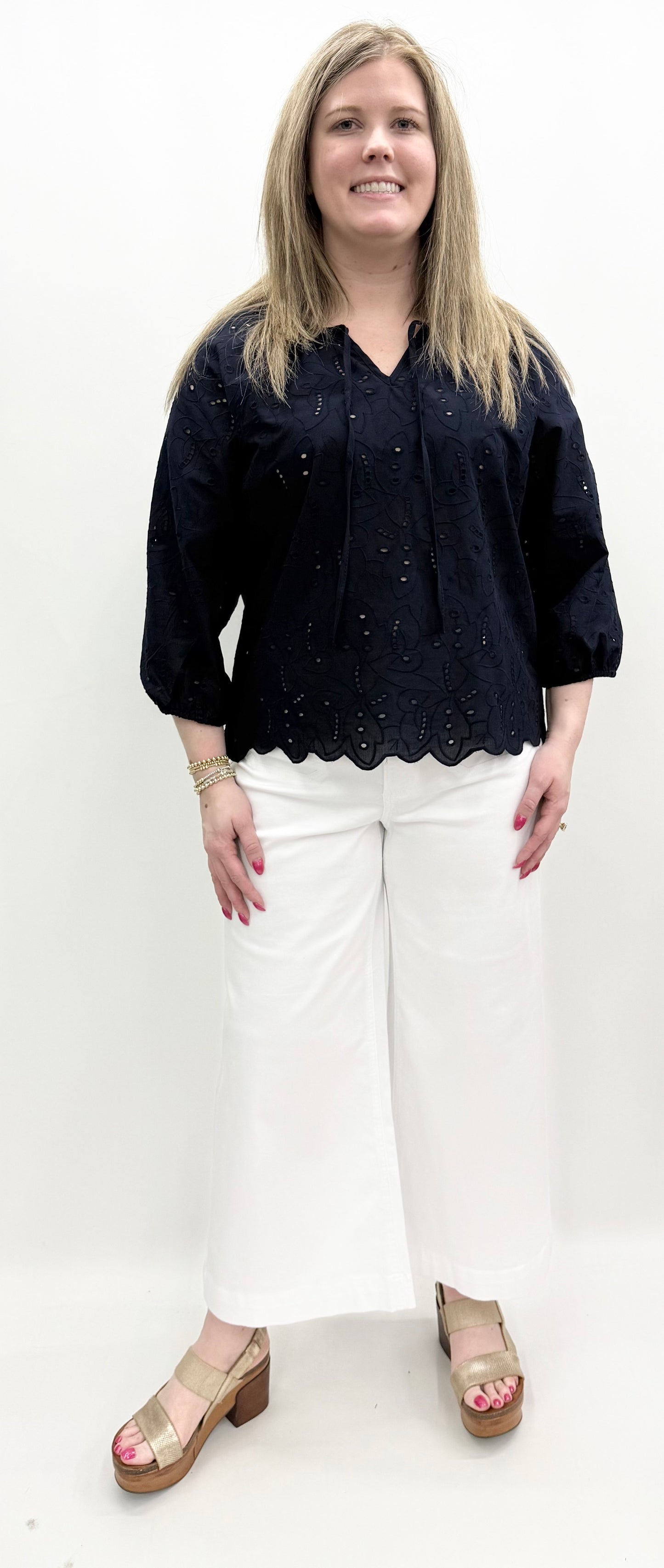 Charlie B. #C4661-505C Navy Blouse