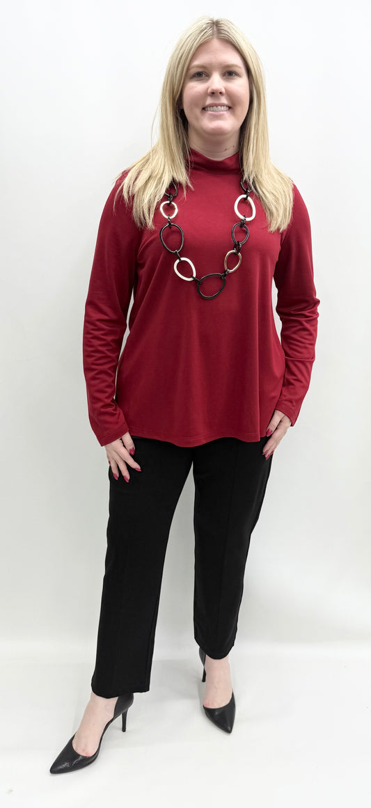 Multiples #M45102TM Crimson Mock Neck Top