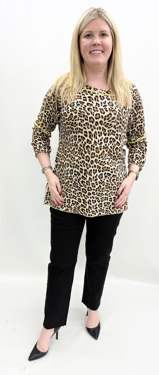 Tru-Luxe #T35474KM Animal Print Top