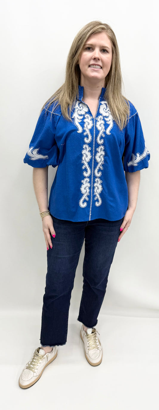 Tru-Luxe #T45474BM Royal Blue Top