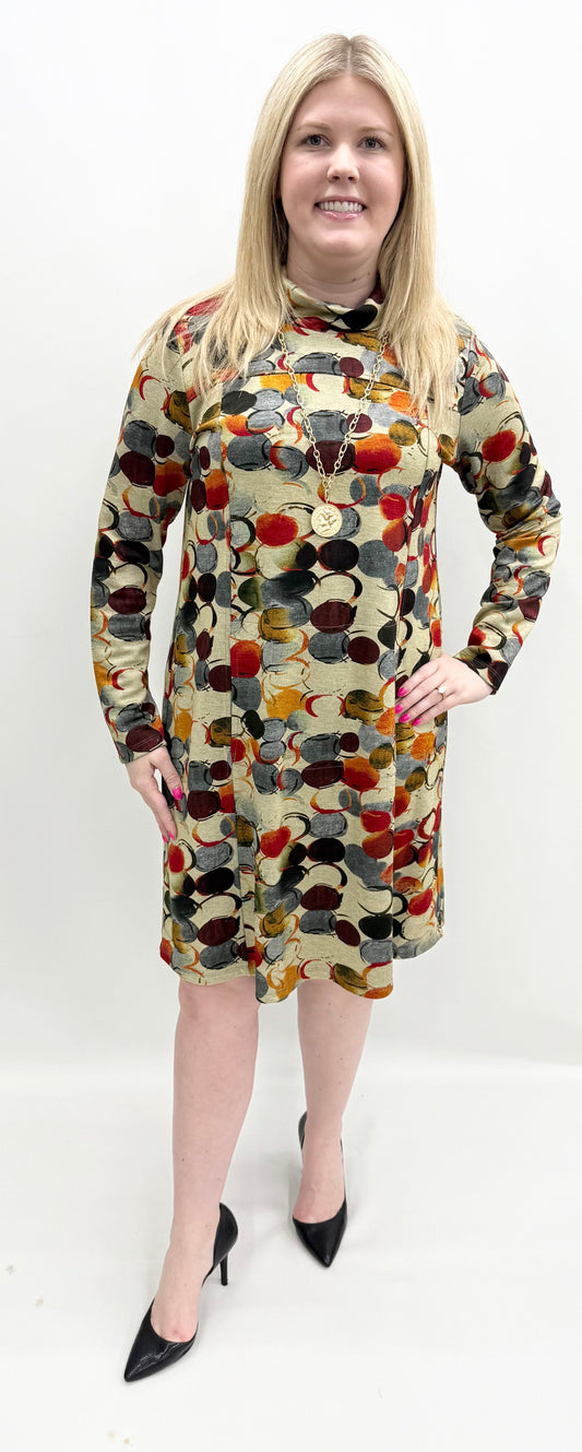 Pure Essence #630-5131 Camel/Orange/Brown Dress
