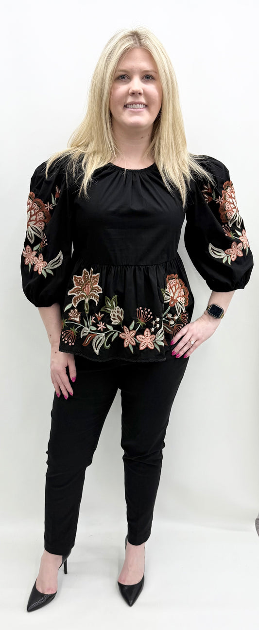 Tolani #25372 Uri Top Embroidery