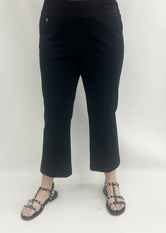 Multiples #M24712PM Black Flare Leg Crop Pant