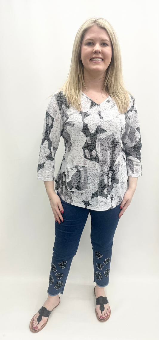 Ethyl #H251BW Burnout Top