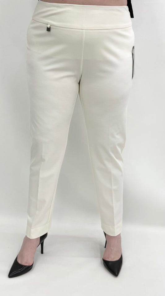 Slim Sation by Multiples #M48716PM Winter White Ankle  Pant