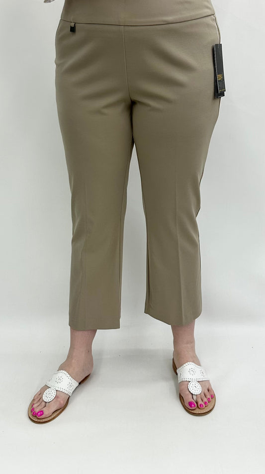 Slim Sation by Multiples #M24712PM  Stone Flare Leg Crop Pant