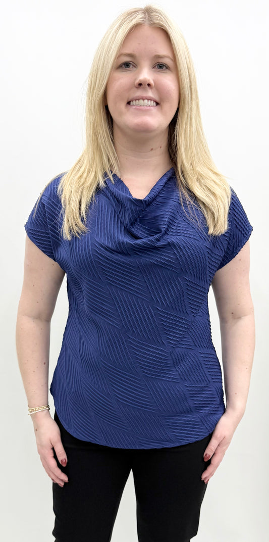 Pure Essence #631-8007 Blue Cap Sleeve Top